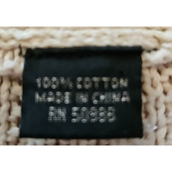 Jeanne Pierre Fisherman Knit Woman Sweater Size L Shawl V Neck Cotton Ivory - Picture 5 of 5